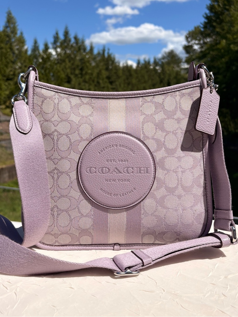 COACH Dempsey File Bag In Signature Jacquard With Stripe And Coach Patch CA195